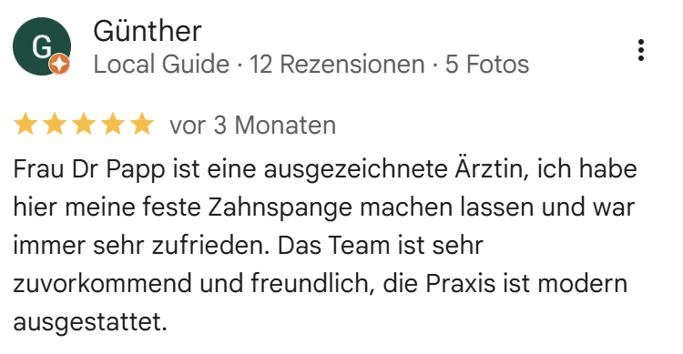 Profidental Google Rezension